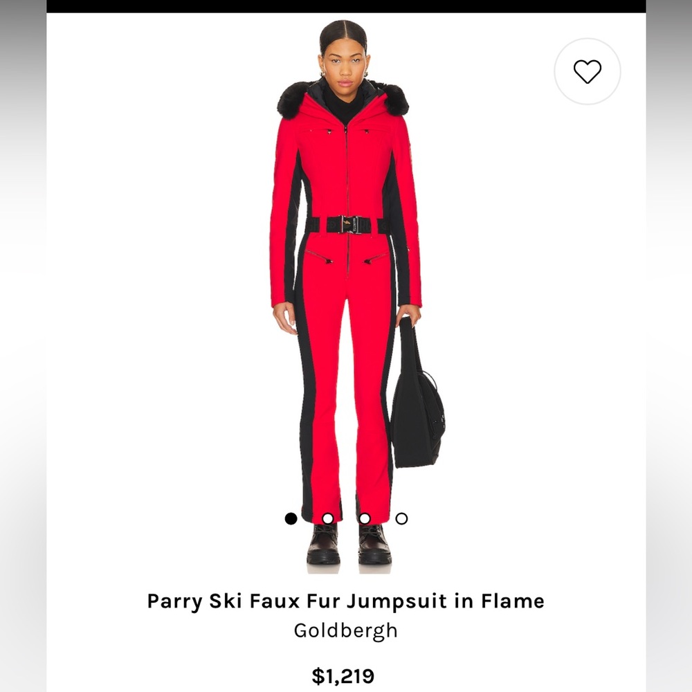Goldbergh Parry Ski Faux Fur Jumpsuit in Flame Small